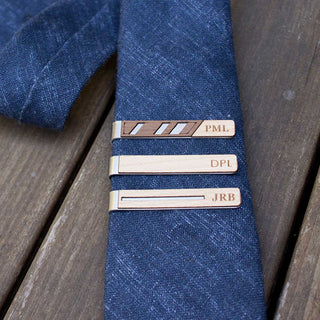 Diagonal Two Tone Tie Clip