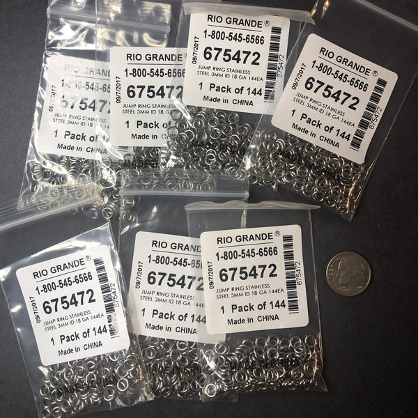 Jump Rings - stainless steel - 3mm