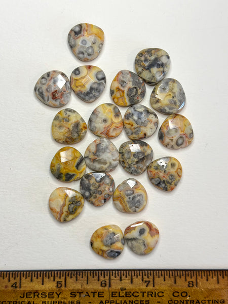 20mm Faceted Flat Gemstone Briolettes - MANY COLORS