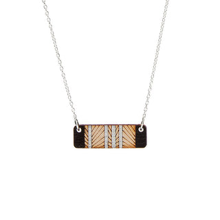 Lines Short Necklace - Black