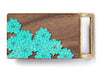 Teal Flowers Belt Buckle