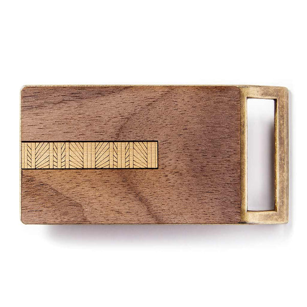 Geometric Lines Gold Belt Buckle