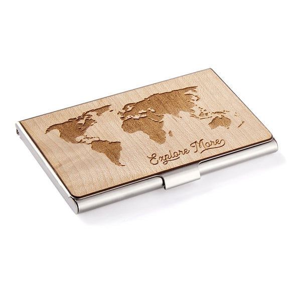 World Map Card Case