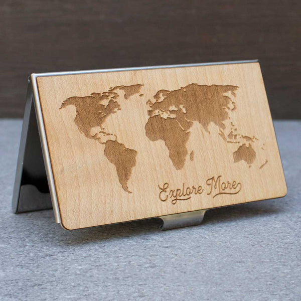 World Map Card Case