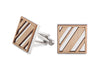 Diagonal Lines Cufflinks Maple