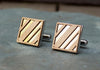 Diagonal Lines Cufflinks Maple