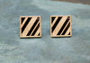 Diagonal Lines Cufflinks Maple