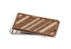 wooden money clip with diagonal lines