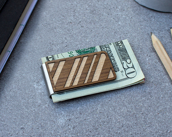 Diagonal Lines Money Clip
