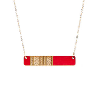 Lines Medium Necklace - Red
