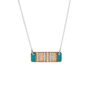 Lines Short Necklace - Blue