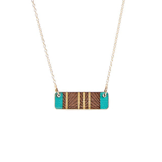 Lines Short Necklace - Teal