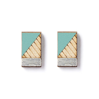 Lines Stud Earrings Blue