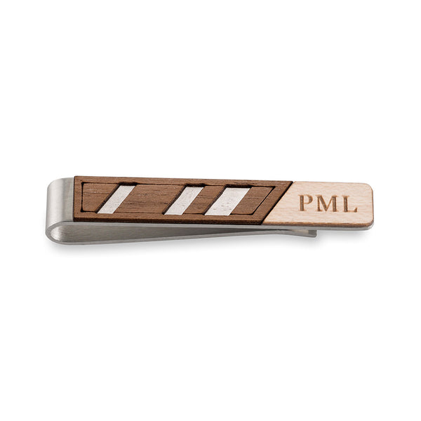 Diagonal Two Tone Tie Clip
