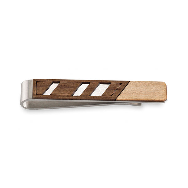 Diagonal Two Tone Tie Clip
